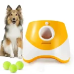 Automatic Tennis Launcher Pet Dogs Chase Toy Mini Tennis Throwing Pinball Machine Fun Interactive