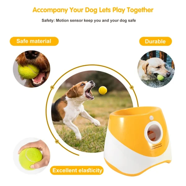 Automatic Tennis Launcher Pet Dogs Chase Toy Mini Tennis Throwing Pinball Machine Fun Interactive