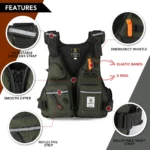 Professional Life Jacket Fishing Vests Buoyancy Suit Portable Multi-Pockets Waterproof