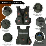 Professional Life Jacket Fishing Vests Buoyancy Suit Portable Multi-Pockets Waterproof