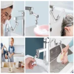 Faucet Extender Metal 1080° Universal Rotation Faucet Sprayer Head 22/24mm Adaptor Washbasin Aerator Bubbler Nozzle Kitchen Tap