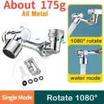 Faucet Extender Metal 1080° Universal Rotation Faucet Sprayer Head 22/24mm Adaptor Washbasin Aerator Bubbler Nozzle Kitchen Tap