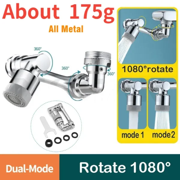 Metal-1080-Universal-Rotation-Faucet-Sprayer-Head-22-24mm-Adaptor-Washbasin-Faucet-Extender-Aerator-Bubbler-Nozzle.jpg_640x640.jpg_ (2) Faucet Extender Metal 1080° Universal Rotation Faucet Sprayer Head 22/24mm Adaptor Washbasin Aerator Bubbler Nozzle Kitchen Tap