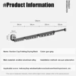 Windproof Wall-Mounted Drying Rack Retractable No-Hole Aluminum Alloy Material