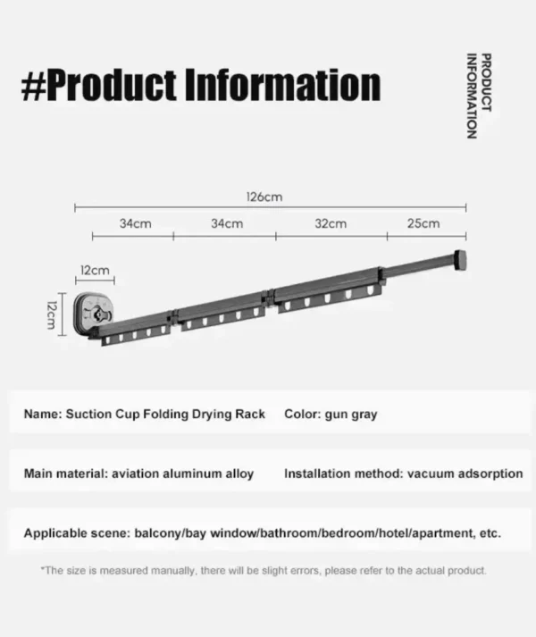 S00704832d8ea445d9fd08e9e073dbe50q Windproof Wall-Mounted Drying Rack Retractable No-Hole Aluminum Alloy Material