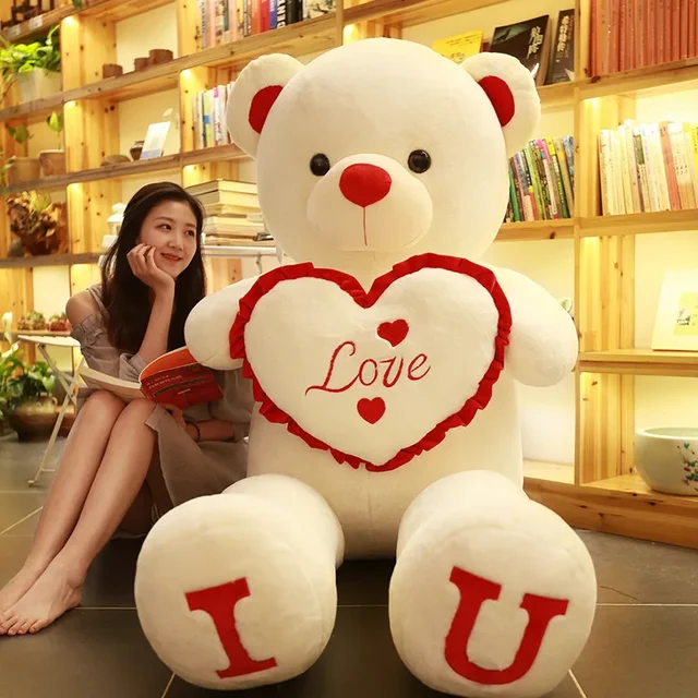 Gift 80/100cm Big Plush Size Teddy Bear Giant Toy Pink Girl Wife Birthday Valentines Day