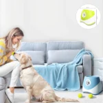 Automatic Tennis Launcher Pet Dogs Chase Toy Mini Tennis Throwing Pinball Machine Fun Interactive