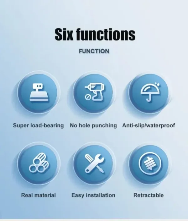 S44975b0595744412a5b365187af4564d1 Windproof Wall-Mounted Drying Rack Retractable No-Hole Aluminum Alloy Material