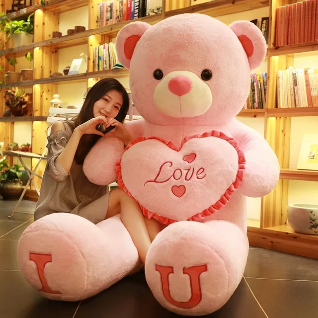 Gift 80/100cm Big Plush Size Teddy Bear Giant Toy Pink Girl Wife Birthday Valentines Day