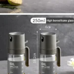 Oil Spray Bottle 250ml High Borosilicate Glass Cooking Oil Dispenser