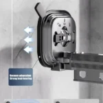 Windproof Wall-Mounted Drying Rack Retractable No-Hole Aluminum Alloy Material