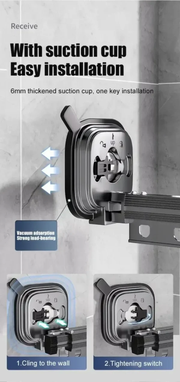 S6f28ad81db424a6982cc43739e197689w Windproof Wall-Mounted Drying Rack Retractable No-Hole Aluminum Alloy Material