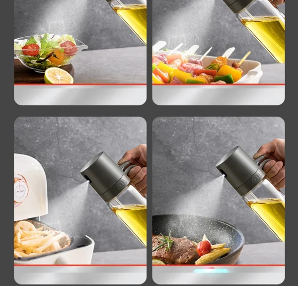 S8a4478af0b8f4b4ab399d9e9e850a201z Oil Spray Bottle 250ml High Borosilicate Glass Cooking Oil Dispenser