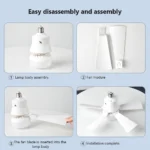 LED 30W Ceiling Fan Light LED Fan Ceiling Light With Remote Dimming