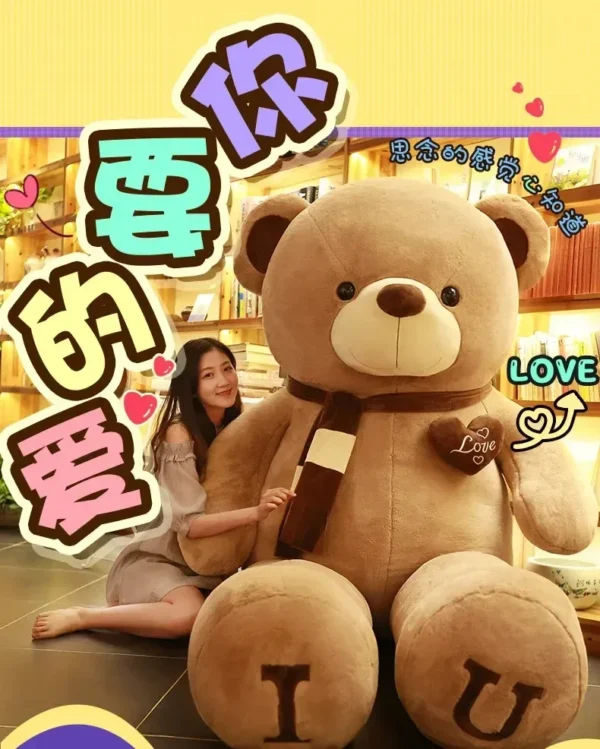 Sa2d8fbf1a409447f8a2a2f786951bec6H Gift 80/100cm Big Plush Size Teddy Bear Giant Toy Pink Girl Wife Birthday Valentines Day