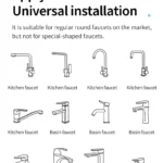 Faucet Extender Metal 1080° Universal Rotation Faucet Sprayer Head 22/24mm Adaptor Washbasin Aerator Bubbler Nozzle Kitchen Tap