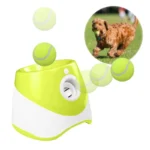 Automatic Tennis Launcher Pet Dogs Chase Toy Mini Tennis Throwing Pinball Machine Fun Interactive