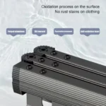 Windproof Wall-Mounted Drying Rack Retractable No-Hole Aluminum Alloy Material