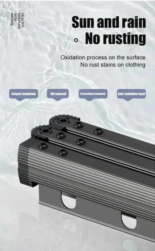 Se353ad066685448e86ddee4217faacaaQ Windproof Wall-Mounted Drying Rack Retractable No-Hole Aluminum Alloy Material