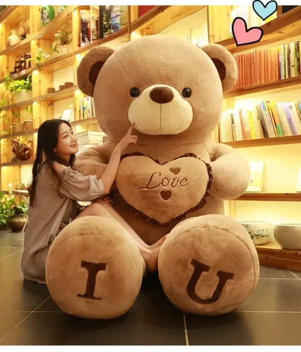 Sff3a93ac1650463eb2a7d38bf438bf97k Gift 80/100cm Big Plush Size Teddy Bear Giant Toy Pink Girl Wife Birthday Valentines Day